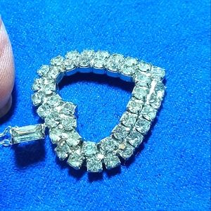 Kremetz rhinestone necklace 18 in chain silver tone